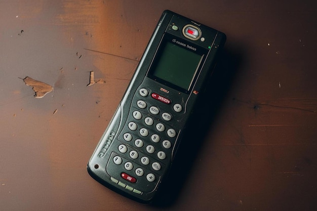 Un téléphone nokia noir avec le mot " lg " sur l'écran.