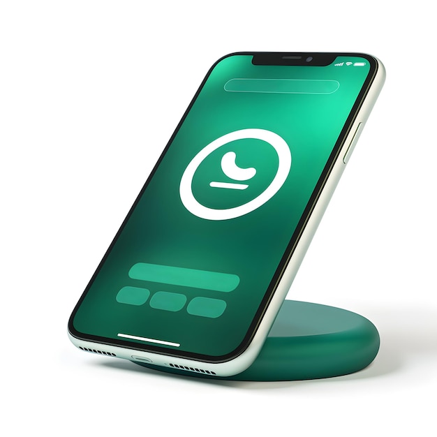 Un téléphone vert avec un bouton d'appel sur le devant.
