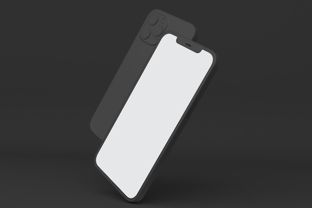 Téléphones 12 vue droite sur fond noir