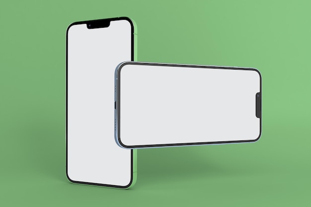 Téléphones 13 Pro côté gauche isolé sur fond vert