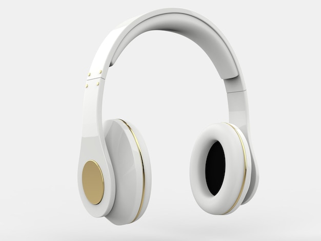 Des téléphones sans fil modernes, blancs et brillants avec des détails en or.
