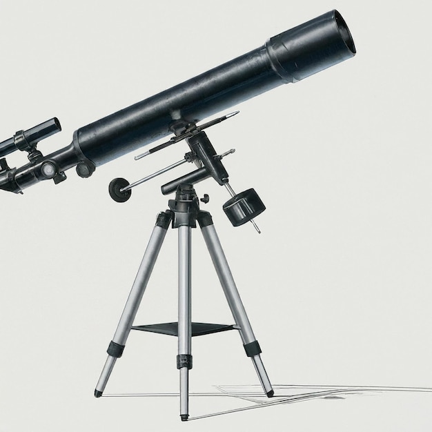 un télescope avec une poignée noire et un poignée en plastique noir
