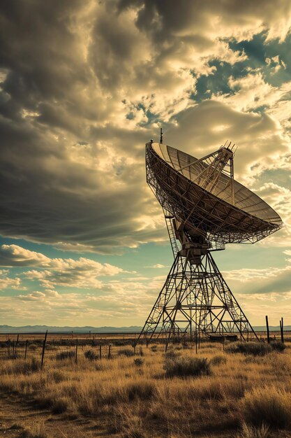 Téléscope radio pointé vers le ciel étoilé Orientation verticale