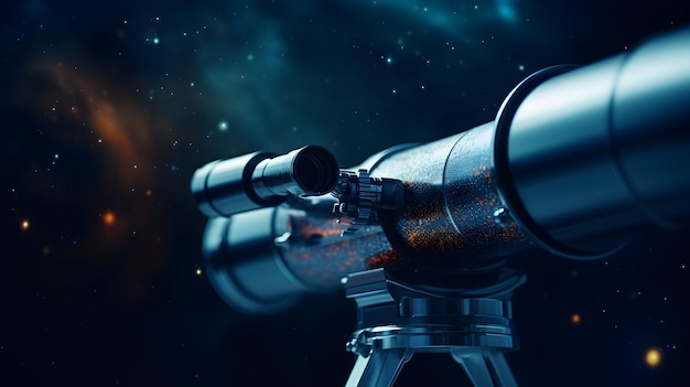 Un télescope se concentrant sur une galaxie lointaine