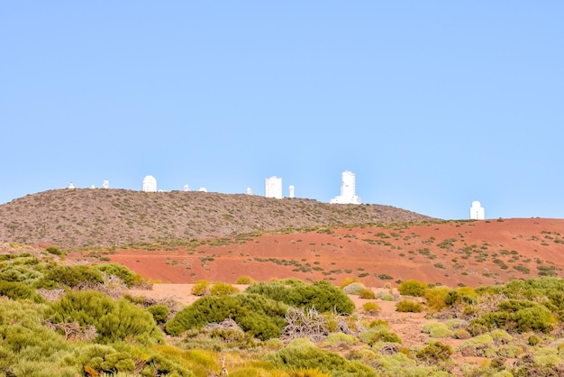 Télescopes de l'Observatoire astronomique du Teide à Tenerife, Espagne.