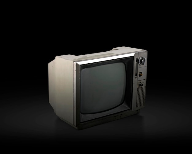 Télévision ancienne rétro sur fond noir