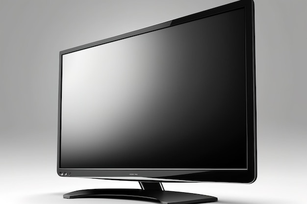 Télévision plasma led noire de haute qualité avec écran plat lcd ou maquette oled sur fond blanc