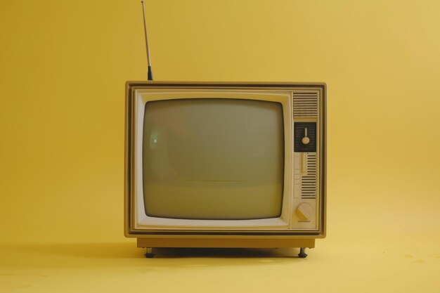 Télévision vintage sur fond couleur