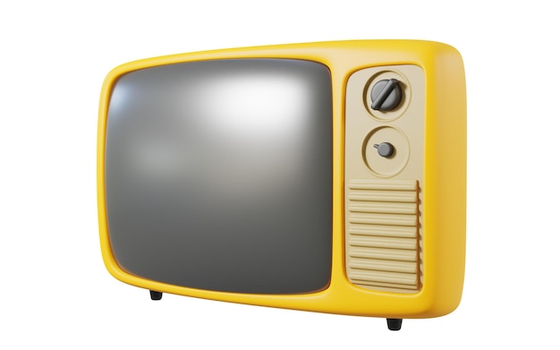Télévision Vintage isolé sur fond blanc illustration de rendu 3D TV rétro