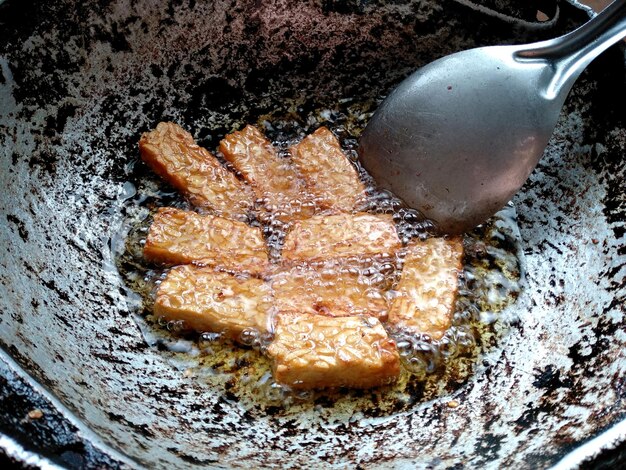 Tempe goreng ou Fried Tempeh Cuisine culinaire indonésienne