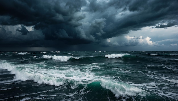 Une tempête arrive sur l'océan.