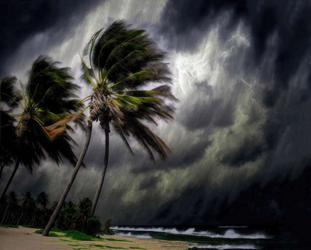 Une tempête arrive sur la plage