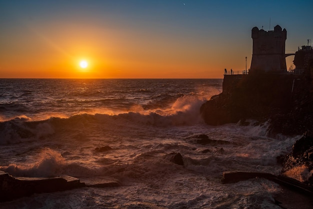 Tempête côtière à Nervi