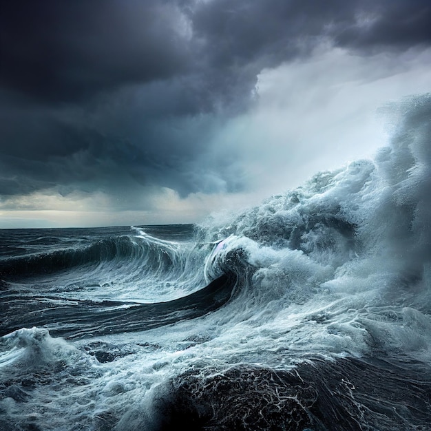 Tempête dangereuse sur l'océan