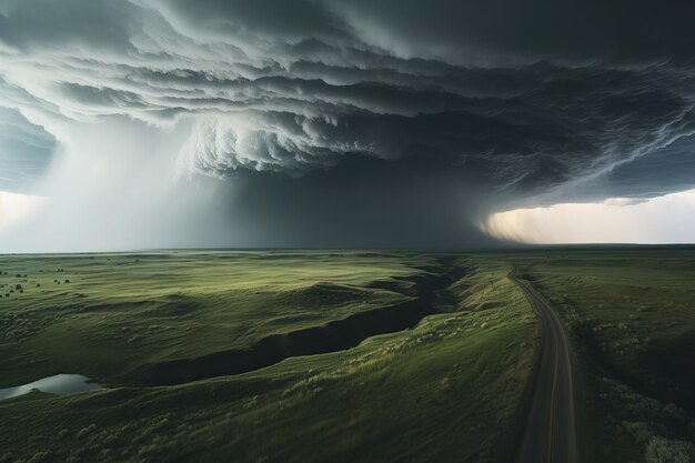 Tempête dans le champ.