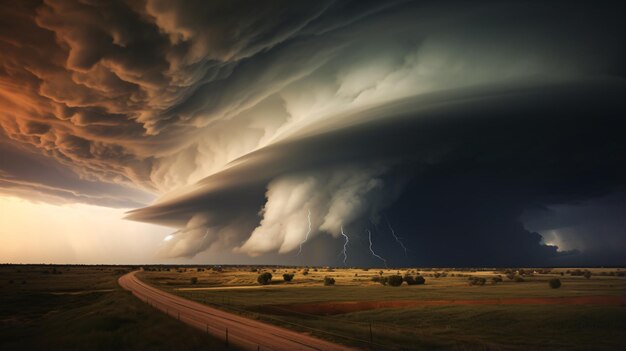 Une tempête épique supercellulaire, une tornade.