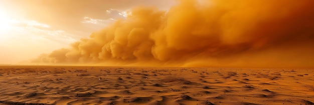 Une tempête de poussière arrive sur le sable.