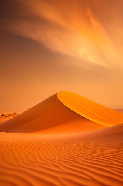 Tempête de sable dramatique dans le désert abstrait