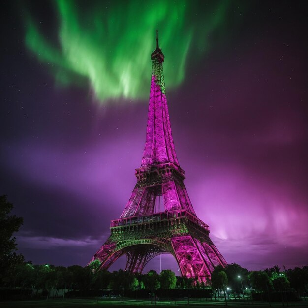 Photo tempête solaire dans la tour eiffel