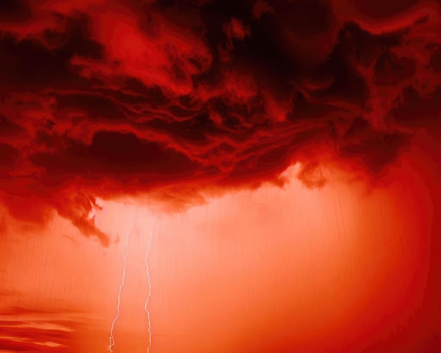 Tempête de tonnerre avec de fortes pluies