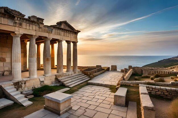 Le temple d'Apollon au coucher du soleil