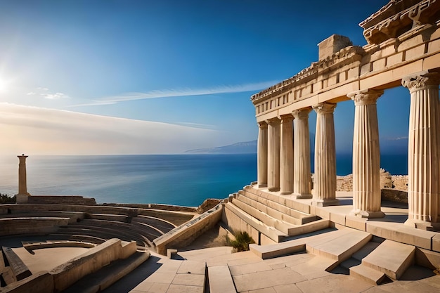 Le temple d'apollon est situé sur la colline de l'acropole.