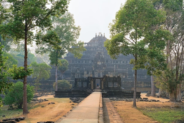 Temple au complexe d'Angkor Thom, Siem Reap, au Cambodge.