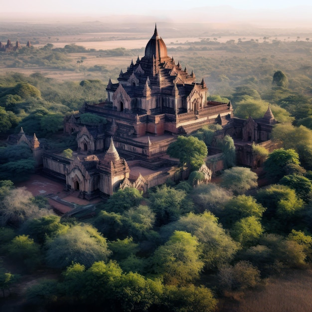 Un temple au milieu d'une forêt