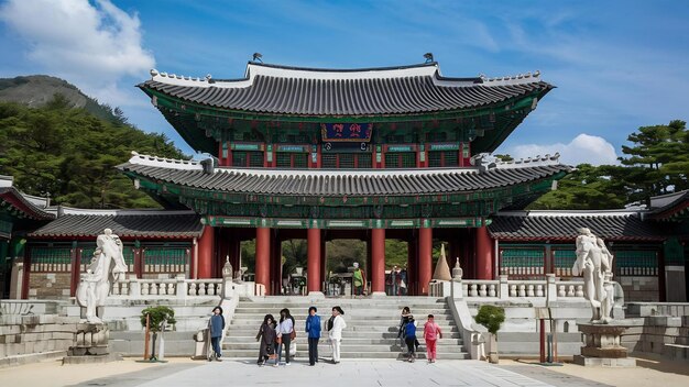 Photo le temple de bongeunsa à séoul, en corée