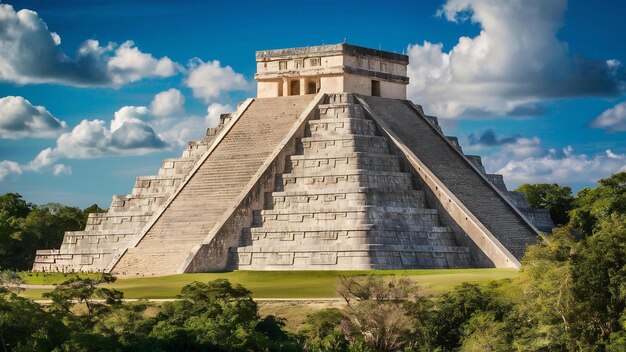 Le temple de Chichen Itza et le temple de Kukluk