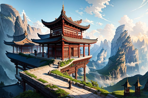 Un temple chinois dans les montagnes