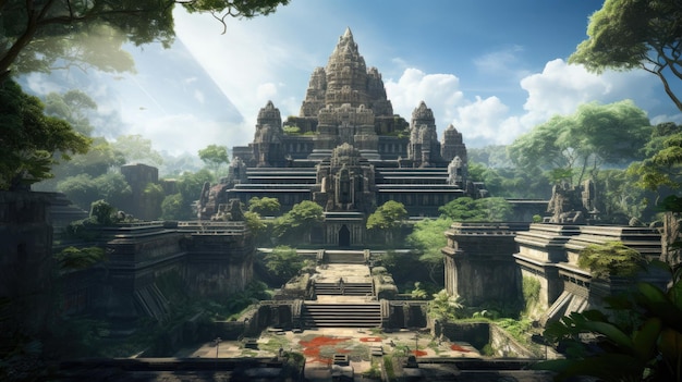 un temple dans la jungle