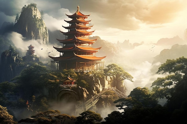 Un temple dans les nuages