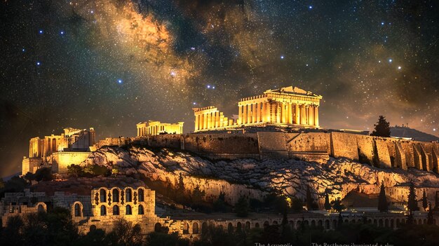 Photo le temple de la divinité la nuit