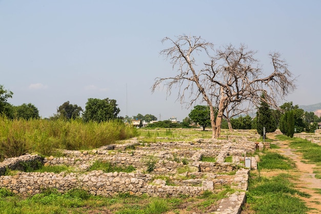 Temple du cadran solaire à Sirkap. Sirkap, Taxila, Pendjab, Pakistan