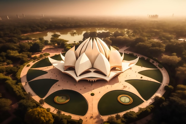 Le temple du lotus est situé à new delhi.