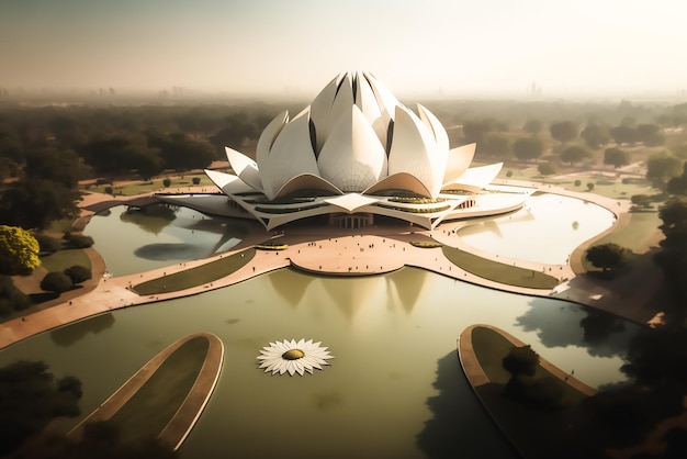 Le temple du lotus est un symbole de l'Inde.