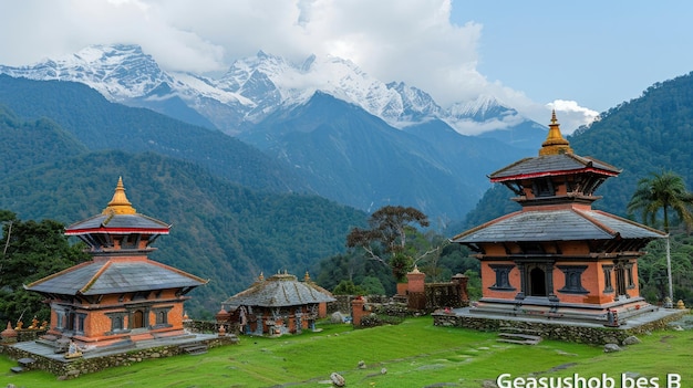 Temple de Galeshwor Temple hindou Gorkha niché dans une colline pittoresque offrant une vue panoramique