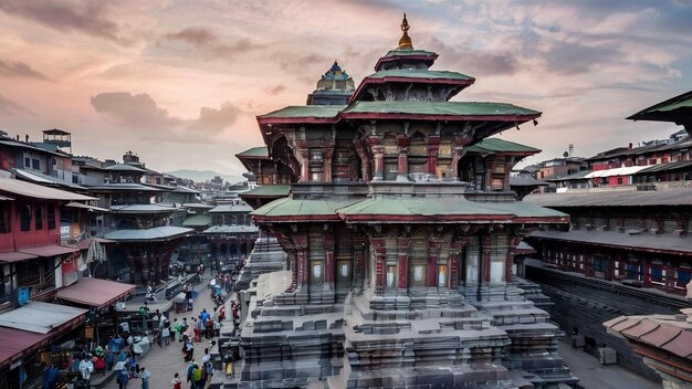 Le temple hindou sur la place Durbar de Bhaktapur au Népal