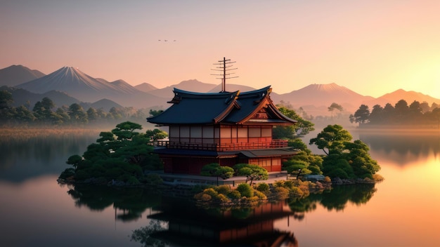 Un temple japonais dans les montagnes