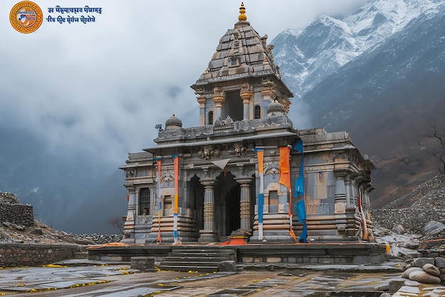 Photo le temple de kedarnath est situé dans l'utrakhand, en inde.