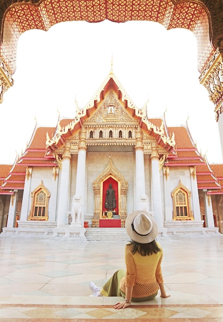 Temple de marbre Wat Benchamabophit à Bangkok en Thaïlande