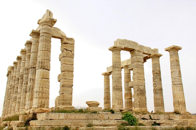 Temple de Poséidon au Cap Sounion près d'Athènes Grèce