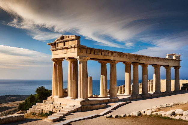 Le temple de Poséidon est situé sur l'acropole d'athènes.