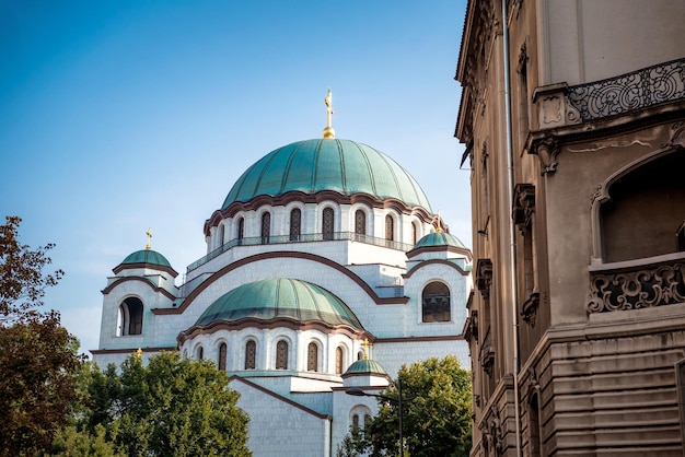 Temple de Saint Sava vue sur la plus grande église orthodoxe serbe dédiée à Saint Sava fondateur de l'Église orthodoxe serbe située à Belgrade Serbie