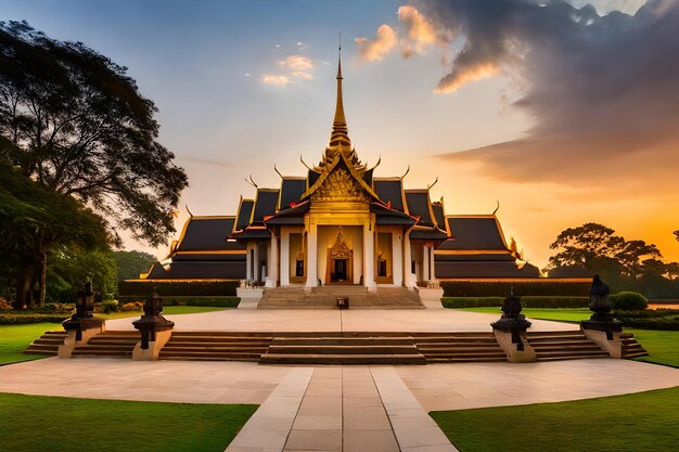 Un temple le soir