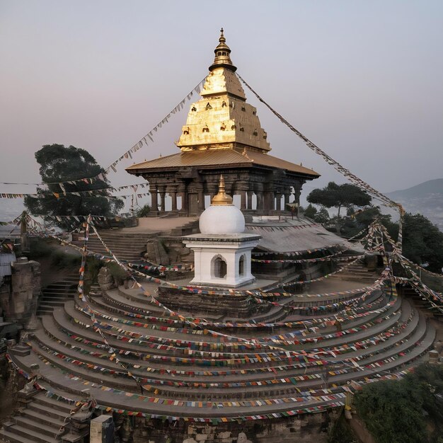 Photo le temple de swayambhunath