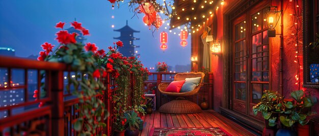 Le temple traditionnel chinois la nuit rayonnant de lumière de lanterne et d'importance culturelle au milieu des célébrations festives