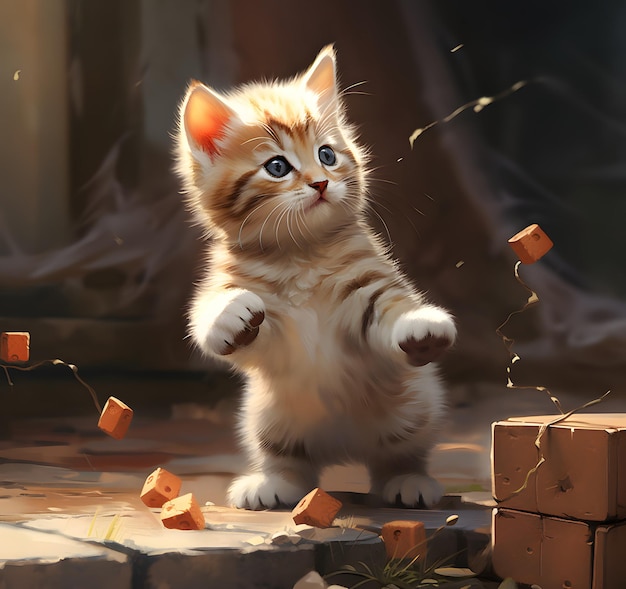 Le temps de jeu des petits chats