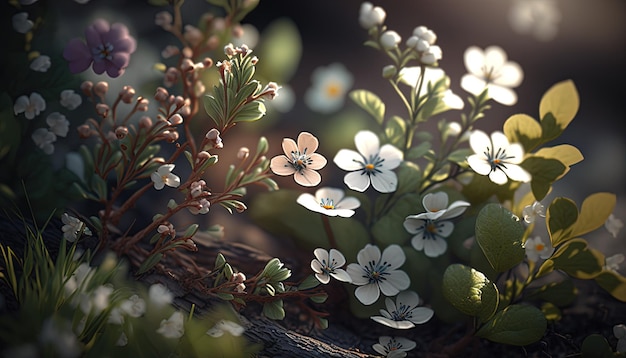 Temps de printemps avec des arbres en fleurs renaissances de la nature Generative Ai